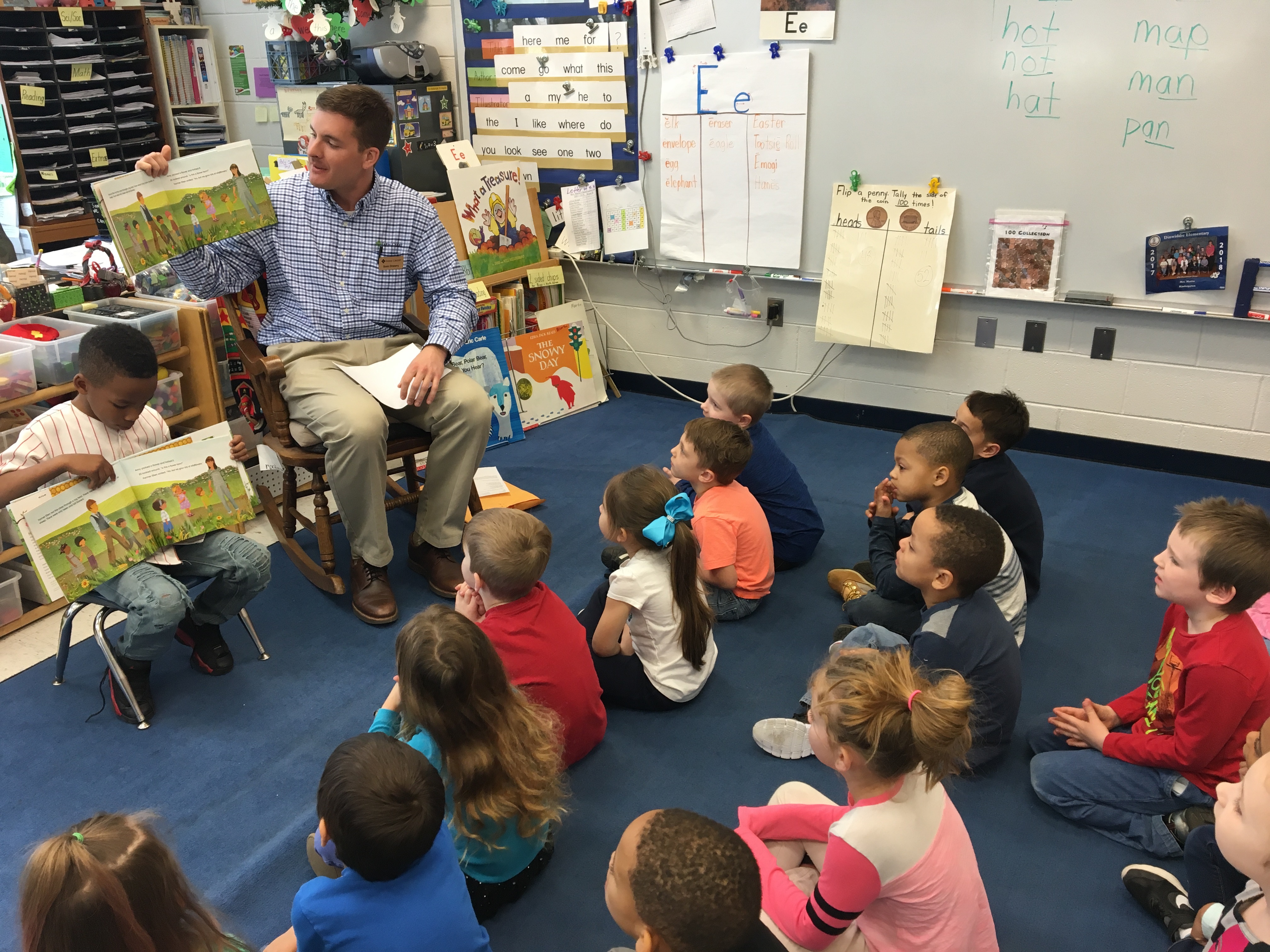 Colonial Farm Credit employee read to local youth for Ag in the Classroom's Agriculture Literacy Week.